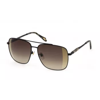 JUST CAVALLI Sieviešu saulesbrilles SJC030-61305G - Spīdīgs melns rāmis, pelēkas gradienta lēcas, 61 mm