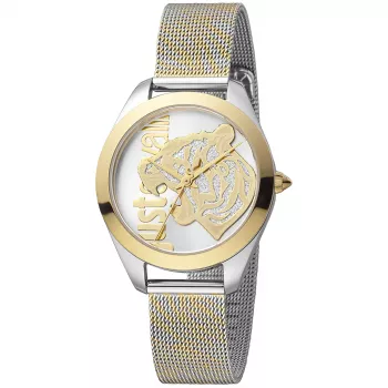 JUST CAVALLI Sieviešu Pulkstenis JC1L210M0065 32mm Sudraba Nerūsējošā Tērauda Milānas Siets
