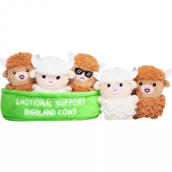 Just Play Emotional Support Highland Cow mīkstā rotaļlieta - brūna, 10 collas