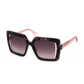 JUSTCAVALLI Sieviešu saulesbrilles SJC027-5309SJ - Melns kvadrātveida rāmis ar pelēkiem gradienta stikliem - 53mm