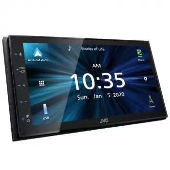 JVC KW-M560BT 6.8 inch Bluetooth auto mediju uztvērējs ar 13 joslu ekvalaizeri, Android spoguļošanu, 3 priekšpastiprinātāja izejām un aizmugurējo USB