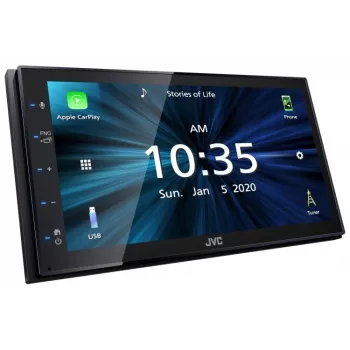 JVC KW-M560BT 6.8 inch Bluetooth auto mediju uztvērējs ar 13 joslu ekvalaizeri, Android spoguļošanu, 3 priekšpastiprinātāja izejām un aizmugurējo USB