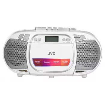 JVC RC-E451W Pārnēsājamais CD atskaņotājs ar FM/AM radio, AUX ieeju un Bass Boost, balts