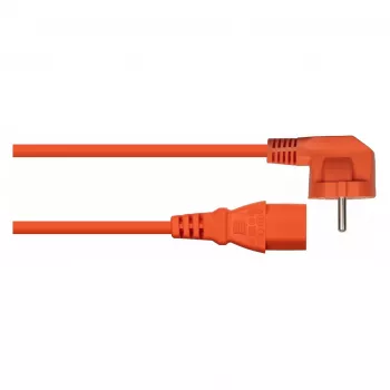 Kabelmeister 3m Schuko (CEE 7/7) uz C13 strāvas vads, 90° leņķis, oranžs