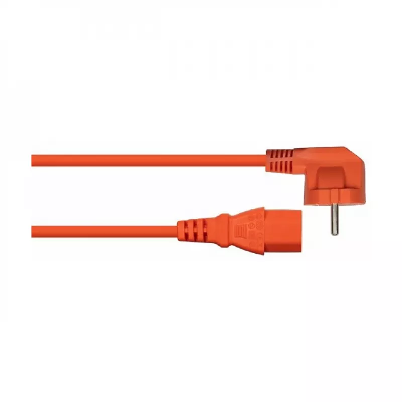 Kabelmeister leņķiskais Schuko uz C13 strāvas kabelis 0.5m oranžs