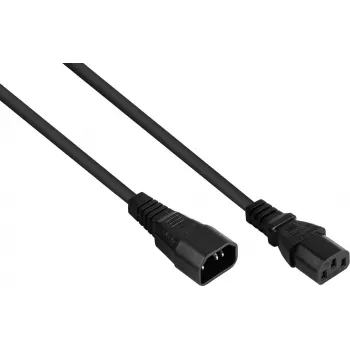 Kabelmeister C14 uz C13 strāvas pagarinājuma kabelis, 3m, melns, 1.00mm², 10A/250V, H05VV-F, taisni savienotāji SK1430-S030