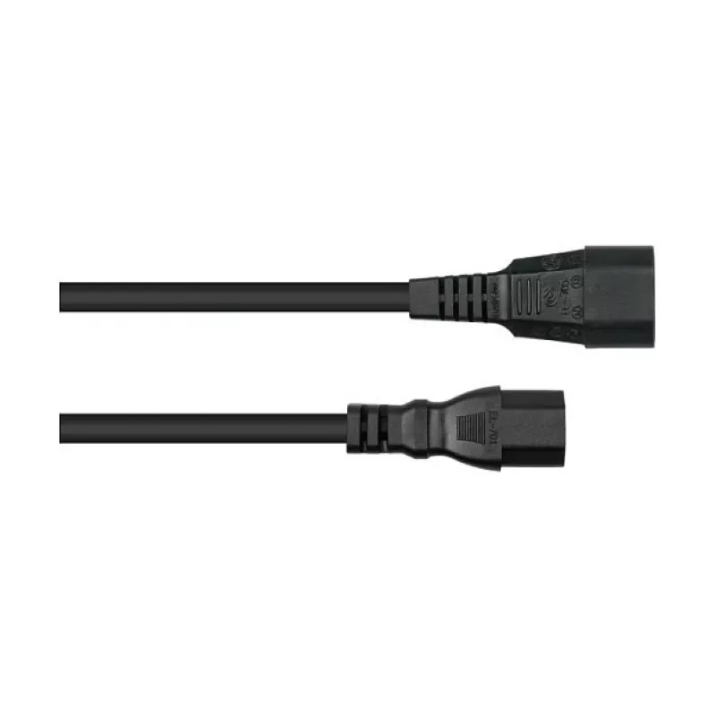 Kabelmeister C14 uz C15 karstā režīma strāvas vads 0,5m 10A 250V melns