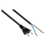 Kabelmeister Euro barošanas vads ar atvērtu galu, H03VVH2-F, 2 x 0.75 mm², 3 m, melns