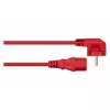 KABELMEISTER barošanas vads CEE 7/7 (Type E+F) 90° leņķa uz IEC C13, sarkans, 0.75 m