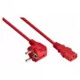 KABELMEISTER barošanas vads CEE 7/7 (Type E+F) 90° leņķa uz IEC C13, sarkans, 0.75 m