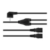 Kabelmeister Schuko spraudnis (90° leņķa) uz 2x IEC C13 Y-sadalītāja kabelis, 2m, melns