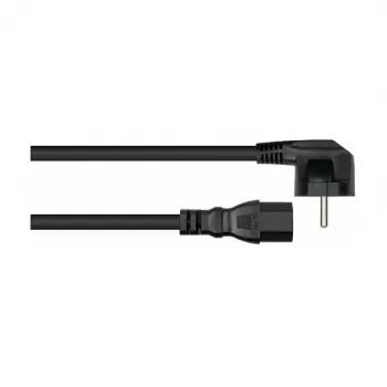 Kabelmeister Schuko strāvas vads ar 90° leņķa spraudni uz IEC C15, melns, 1,8 m