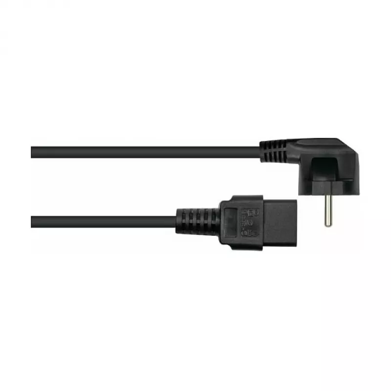 KABELMEISTER Schuko uz IEC C19 strāvas vads 0,5m melns 90° leņķa