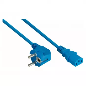KABELMEISTER SK0130-B050 leņķa Schuko uz C13 strāvas kabelis, zils, 5m
