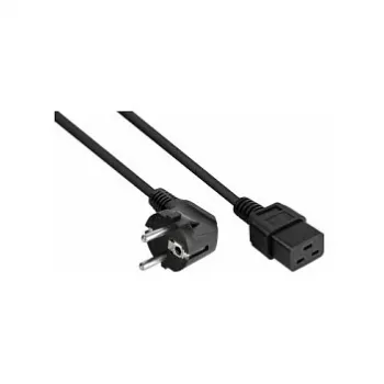 Kabelmeister SK0190-S050 Schuko tīkla vads, 90° leņķa CEE 7/7 uz C19, 5m, melns