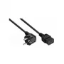 Kabelmeister SK0190-S050 Schuko tīkla vads, 90° leņķa CEE 7/7 uz C19, 5m, melns
