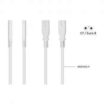 KABELMEISTER SK0877-W003 strāvas sadalītāja kabelis IEC C8 uz 2x IEC C7, 0,3 m, melns