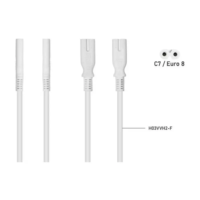 KABELMEISTER SK0877-W003 strāvas sadalītāja kabelis IEC C8 uz 2x IEC C7, 0,3 m, melns