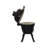 Kamado Bono Picnic Keramikas Grils 13 inch ar ratiņiem, kokogles, melns