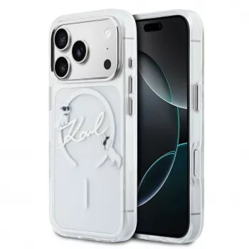 Karl Lagerfeld Apple iPhone 18 Pro Max HC MagSafe IML caurspīdīgs vāciņš ar Karl Script logotipu