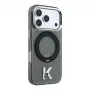 Karl Lagerfeld iPhone 18 Pro / 17 Pro MagSafe IML gredzena statīvs 360 Kameo Metal maciņš - Melns