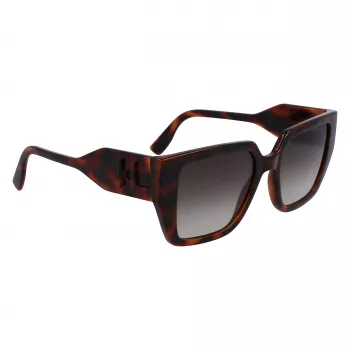 KARL LAGERFELD KL6098SN-240 Sieviešu kvadrātveida acetāta saulesbrilles – Brūns Havana rāmis, Brūni gradienta lēcas – 52/19/140 mm