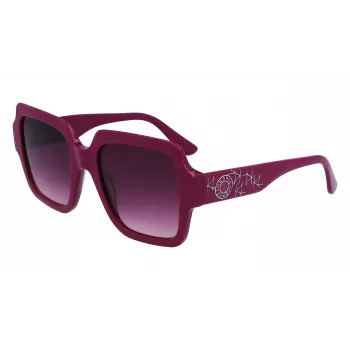 KARL LAGERFELD KL6104SR-501 Sieviešu kvadrātveida saulesbrilles Melnas/Pelēkas 53mm
