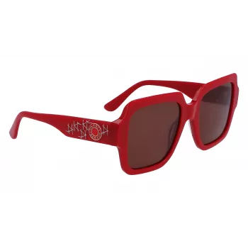 KARL LAGERFELD KL6104SR-600 Sieviešu kaķacsveida saulesbrilles Spīdīgi sarkanas Pelēks gradients 53mm