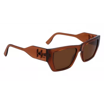 KARL LAGERFELD KL6123S541824 Unisex Sauļošanās Brilles, Spīdīgs Melns Rāmis, Pelēkas Lēcas, 54/18/140 mm
