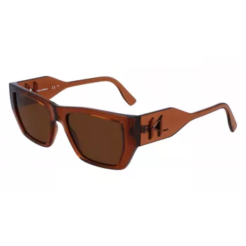 KARL LAGERFELD KL6123S541824 Unisex Sauļošanās Brilles, Spīdīgs Melns Rāmis, Pelēkas Lēcas, 54/18/140 mm