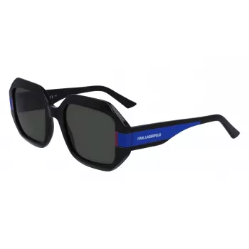 KARL LAGERFELD KL6124S-001 Sieviešu kaķacs formas saulesbrilles Melnas/Pelēkas 53mm