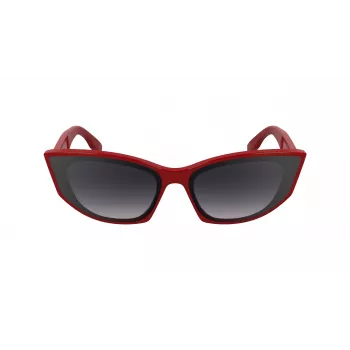 KARL LAGERFELD KL6162S-600 Sieviešu tauriņveida saulesbrilles - Sarkans/Bordo acetāta rāmis, gradientbrūnas lēcas, 64/14/140 mm