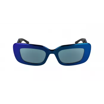 KARL LAGERFELD KL6164S-400 Sieviešu kaķacs formas saulesbrilles, caurspīdīgi zils pelēks gradients 50 mm