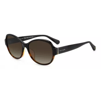Kate Spade Addilynn sieviešu saulesbrilles - melns acetāta rāmis, pelēkas gradienta lēcas - 57/17/145 mm