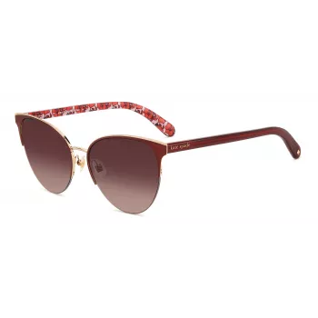 KATE SPADE Women's Izara Cat Eye Sunglasses - Black Acetate Frame with Grey Gradient Lens - 57/17/140 mm