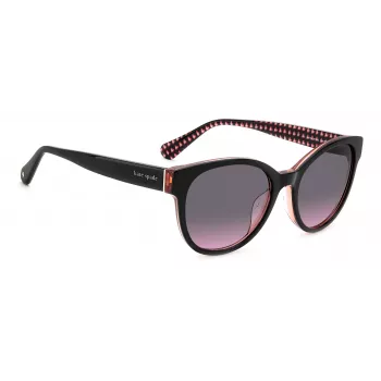 KATE SPADE Sieviešu Nathalie GS807 Saulesbrilles - Melns Acetāta Rāmis, Pelēkas Gradienta Lēcas 55/17/140 mm