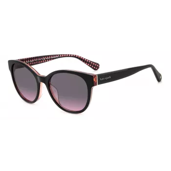 KATE SPADE Sieviešu Nathalie GS807 Saulesbrilles - Melns Acetāta Rāmis, Pelēkas Gradienta Lēcas 55/17/140 mm