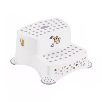 keeeper kids divpakāpju soliņš Igor Cats, balts ar kaķa apdruku, 40x37x21 cm, slodze līdz 120 kg, neslīdošas kājiņas