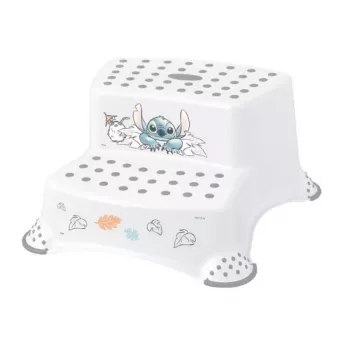 keeeper kids divpakāpju soliņš Igor Stitch, balts ar Stitch apdruku, 120 kg slodze, neslīdošas kājiņas