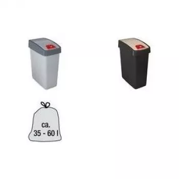 keeeper magne 25L atkritumu tvertne ar 2 virzienu vāku, sudraba/pelēka 1060416000000