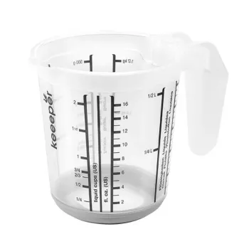 KEEEPER Mērglāze ar pretizslīdēšanas funkciju 0.5L Massimo Ø10.5x11.5cm caurspīdīga/pelēka