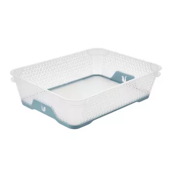 keeeper Mini Basket A5 Jonas ar neslīdošu pamatni, caurspīdīgs/zils, 26,5 x 20 x 7 cm