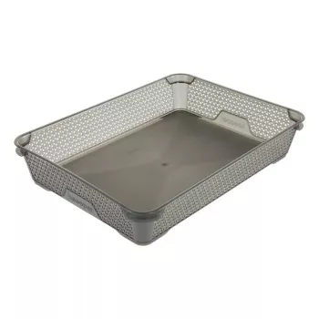 keeeper mirko A4 Mini uzglabāšanas grozs, Crystal Gray caurspīdīgs, sakraujams, 36 x 26,5 x 7 cm