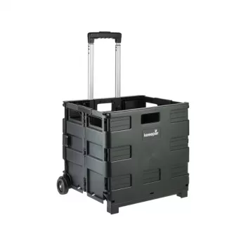 keeeper Olli salokāmais iepirkumu ratiņš 65L, melns, maksimālā slodze 35 kg