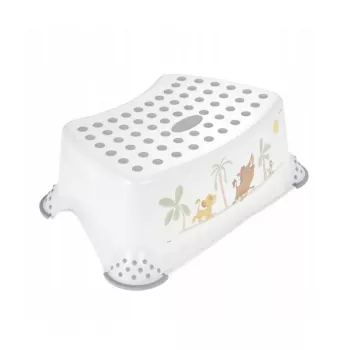 keeeper bērnu pakāpiens Tomek Lion King, 40,5 x 28,5 x 14 cm, 80 kg, balts ar apdruku