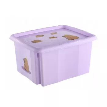 keeeper Uzglabāšanas kaste ar vāku 24L Karolina “Capybara” maigi violeta