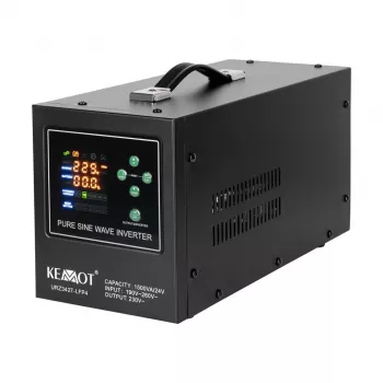 KEMOT PROsinus-1500/24-LFP4 tīkla UPS invertors 1500VA/1050W 24V līdzstrāva uz 230V maiņstrāvu ar akumulatora lādētāju
