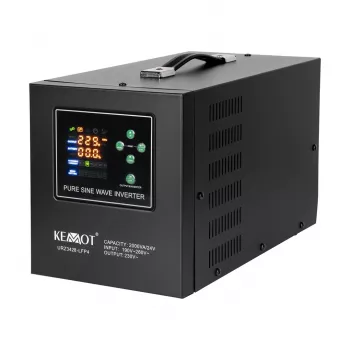 KEMOT PROsinus-2000/24-LFP4 tīkla invertors ar lādētāju 2000VA/1400W, 24V līdzstrāva uz 230V maiņstrāvu