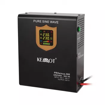 KEMOT PROsinus-500 Sienas Avārijas Barošanas Bloks, Tīrs Sinusvilnis, 12V 230V 500VA/300W