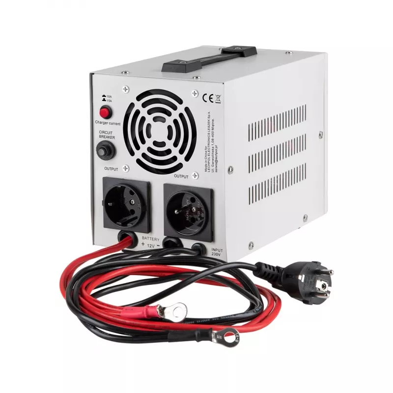 KEMOT PROsinus-800 Avārijas barošanas bloks – tīra sinusa viļņa invertors ar 12V lādētāju, 230V, 800VA/500W
